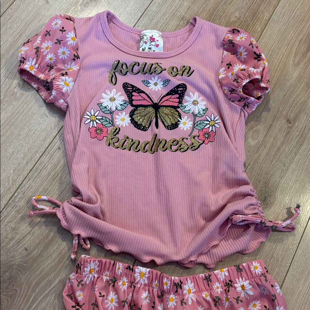 Pink Butterfly Kids Matching Set - Picture 2 of 8